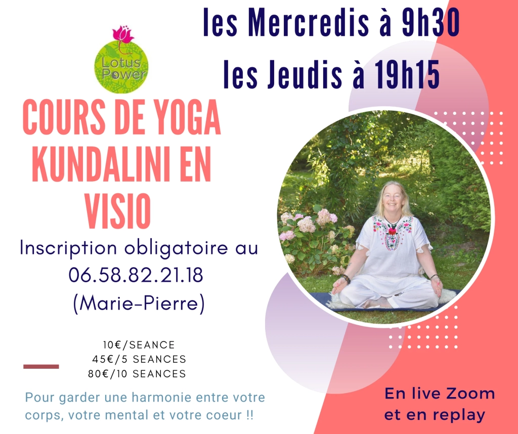 Cours de yoga Kundalini en visio partout en France